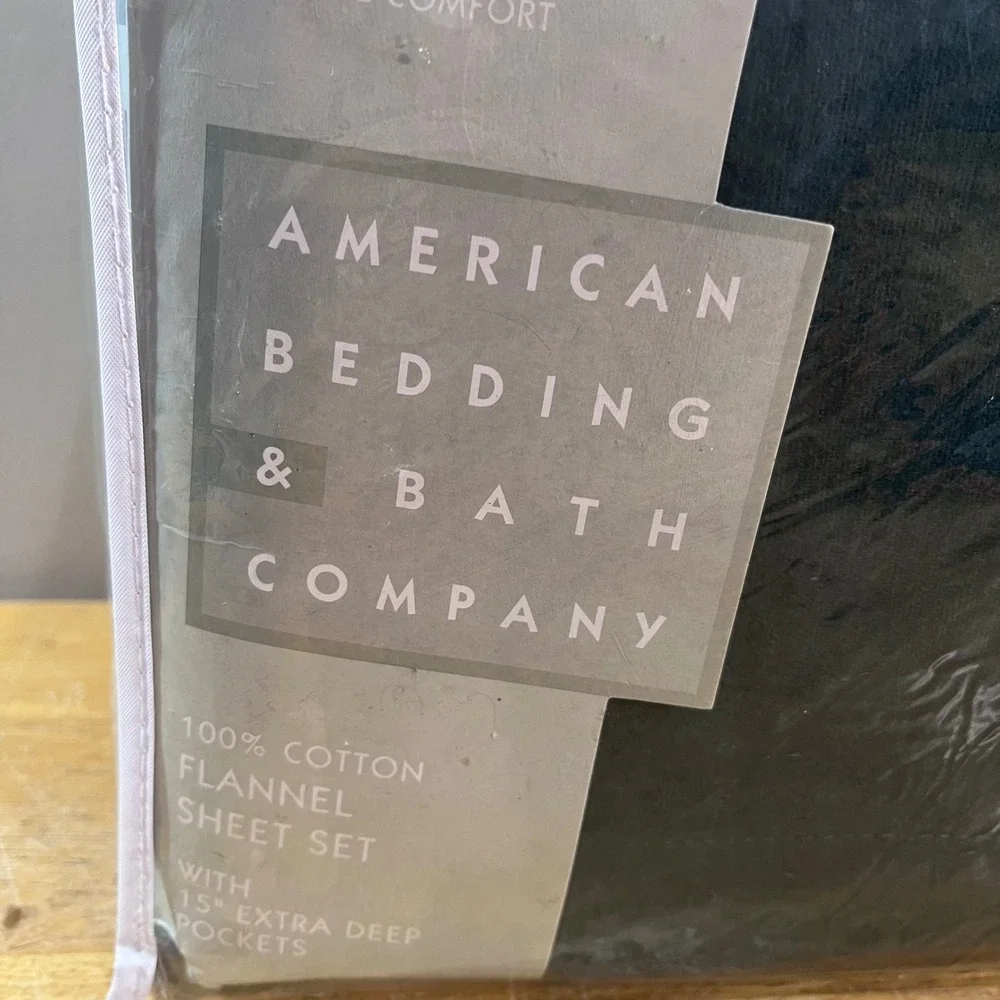 American Bedding & Bath Flannel Sheet Set Full Green 100% Cotton Deep Pocket